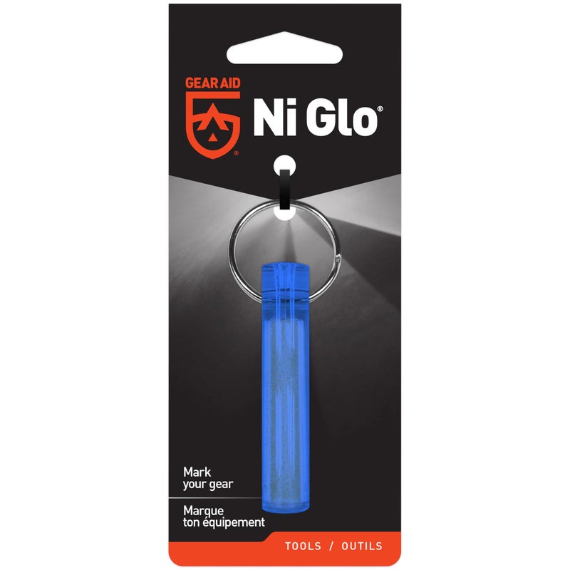 GEAR AID Ni Glo 2â€ UV Rechargeable Glowing Keychain â€“ Multi-Purpose Glow-in-the-Dark Accessory for Camping, Scuba Diving, Night Fishing, Hiking, Emergency Kits, and Everyday Use, Blue, 1 Pack - Image 1